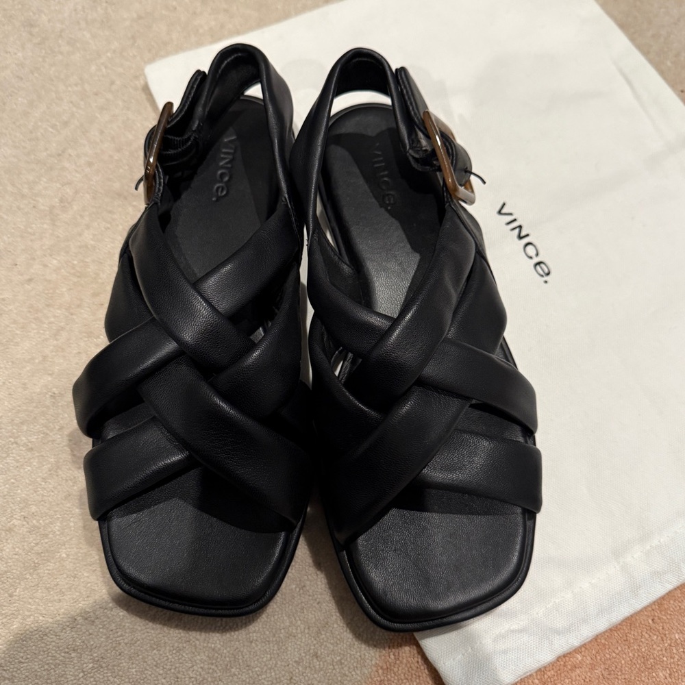 Vince Leather Slingback Sandals